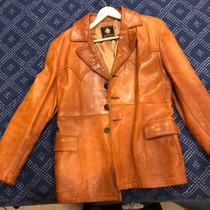 Golden Bear California full grain vintage leather jacket Camel color